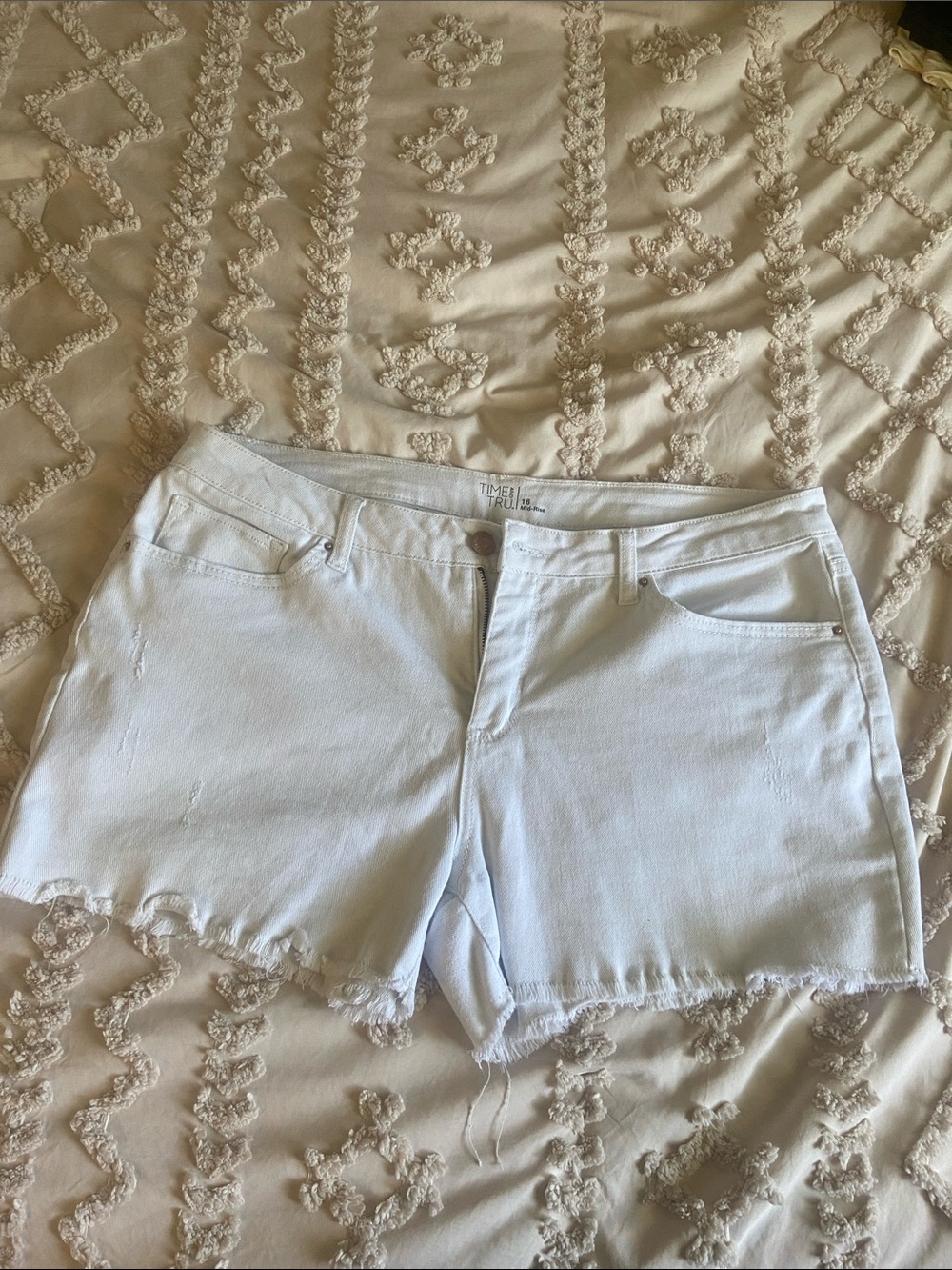 White Denim Cutoff Shorts